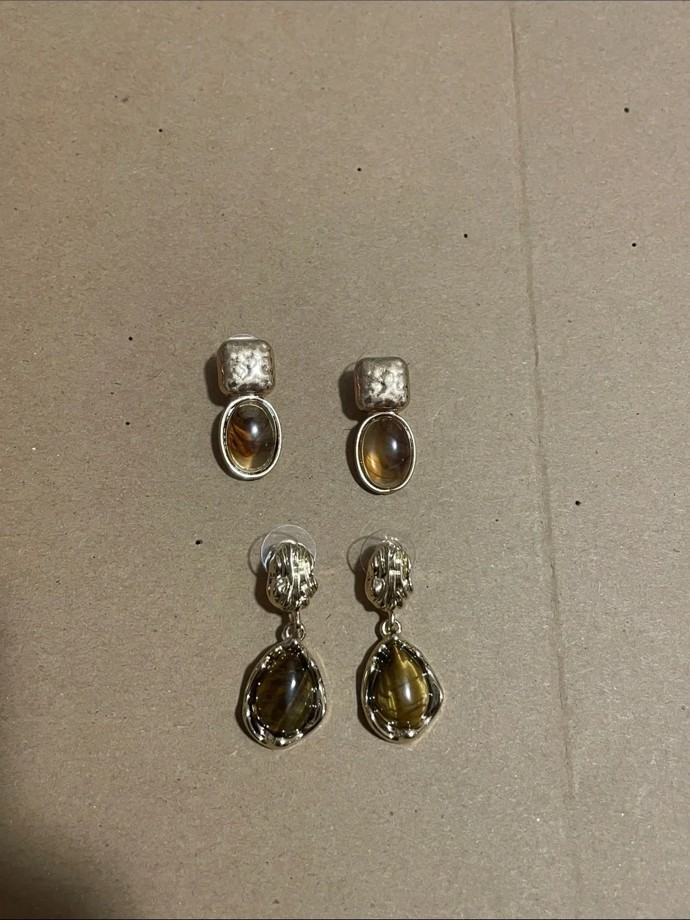 Free People Gold-Tone & Real Stone Beaded Multi-Style Earring Bundle Set